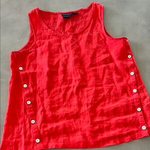 RACHEL Rachel Roy Reddish orange Buttoned Boxy Tank Top
